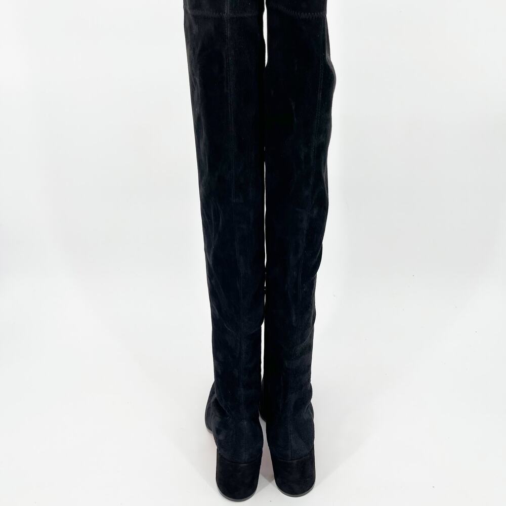 Christian Louboutin Stretchadoxa Black Over the Knee Block Heel Boots EU 37 - Picture 9 of 16